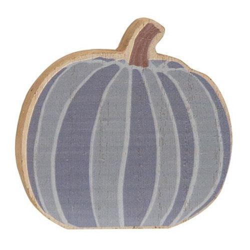 3 Set White & Gray Chunky Pumpkin Sitters - The Fox Decor