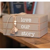 Thumbnail for Love Our Story Wooden Book Stack