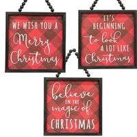 Buffalo Check Believe in the Magic Beaded Sign 3 Asstd - The Fox Decor