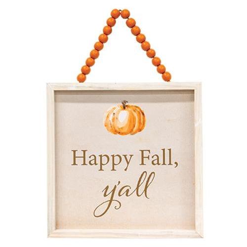 Happy Fall Y'all Beaded Sign 2 Asstd - The Fox Decor