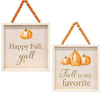 Happy Fall Y'all Beaded Sign 2 Asstd - The Fox Decor