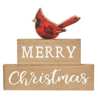 Thumbnail for 3 Set Merry Christmas Cardinal Block Stackers - The Fox Decor