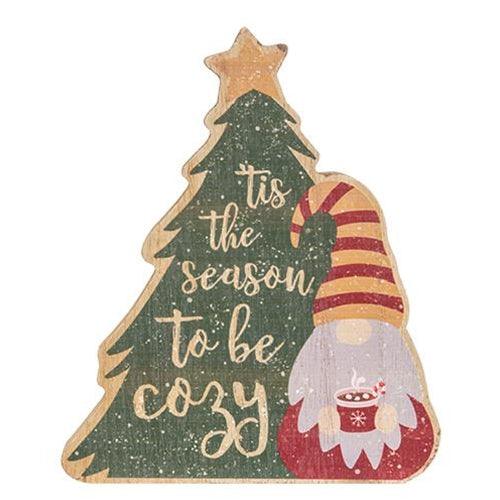 Tis the Season Hot Cocoa Gnome & Tree Chunky Sitter - The Fox Decor