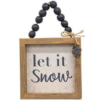 Winter Sayings Snowflake Beaded Sign 2 Asstd - The Fox Decor