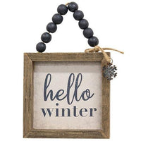 Winter Sayings Snowflake Beaded Sign 2 Asstd - The Fox Decor
