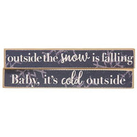 Snow Is Falling Navy Snowflake Mini Stick 2 Asstd - The Fox Decor