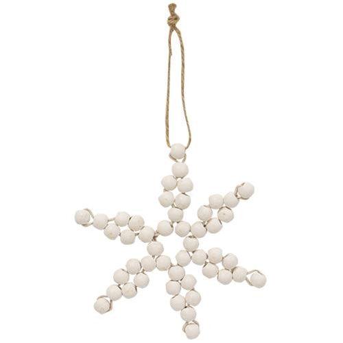 Wood Bead Snowflake Ornament 2 Asstd - The Fox Decor