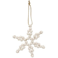 Wood Bead Snowflake Ornament 2 Asstd - The Fox Decor