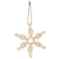 Wood Bead Snowflake Ornament 2 Asstd - The Fox Decor
