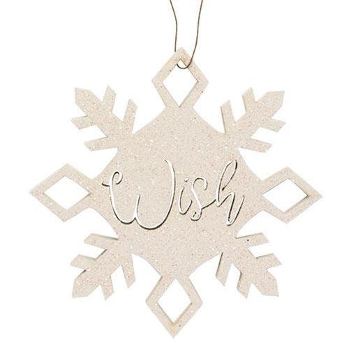 2 Set Snow & Wish Snowflake Ornaments - The Fox Decor