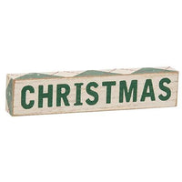 2 Set Plaid Merry Christmas Wooden Blocks - The Fox Decor