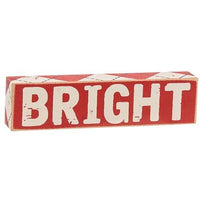 3 Set Plaid Merry & Bright Wooden Blocks - The Fox Decor