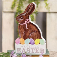 Welcome Easter Chunky Chocolate Bunny Sitter - The Fox Decor