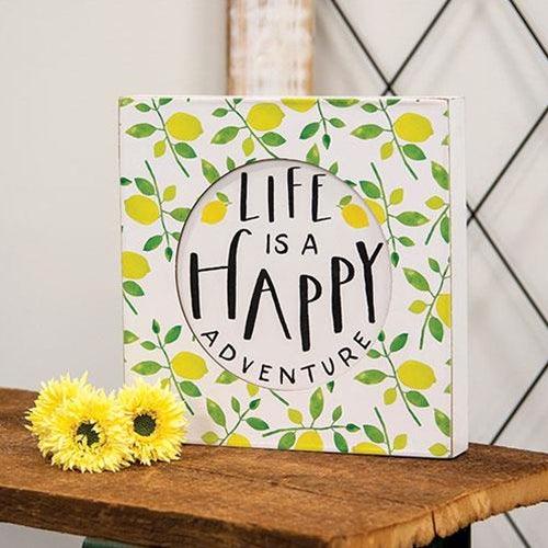 Life is a Happy Adventure Box Sign - The Fox Decor