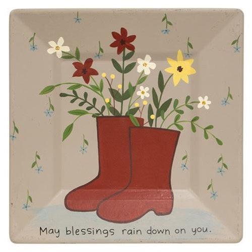 Rain Boot Square Plate - The Fox Decor