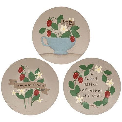 Sweet Strawberry Plate 3 Asstd - The Fox Decor