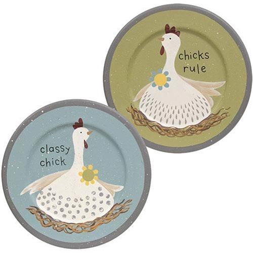 Classy Chick Plate 2 Asstd - The Fox Decor