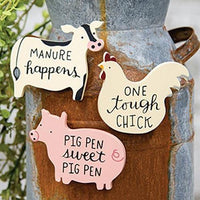 3 Set Barnyard Sayings Farm Animal Magnets - The Fox Decor