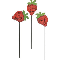 Thumbnail for Strawberry Plant Poke 3 Asstd - The Fox Decor