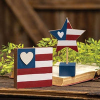 Heart Flag Square Block - The Fox Decor