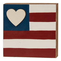 Heart Flag Square Block - The Fox Decor