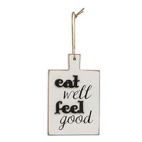 Distressed Eat Well Feel Good Cutting Board Ornament - The Fox Decor