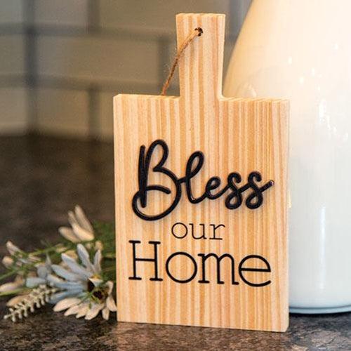 Bless Our Home Natural Cutting Board Ornament - The Fox Decor