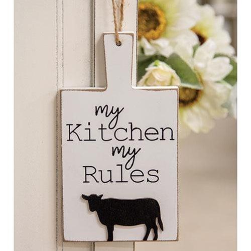 Distressed My Kitchen My Rules Cutting Board Ornament - The Fox Decor
