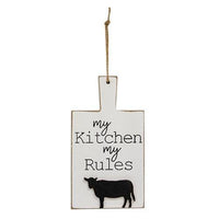 Distressed My Kitchen My Rules Cutting Board Ornament - The Fox Decor