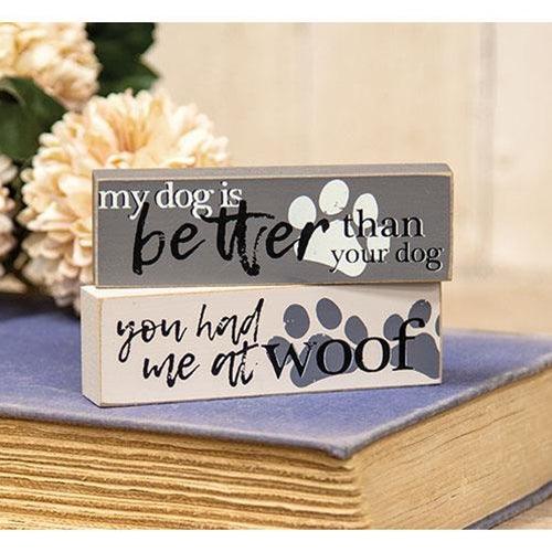You Had Me At Woof Mini Block 2 Asstd - The Fox Decor