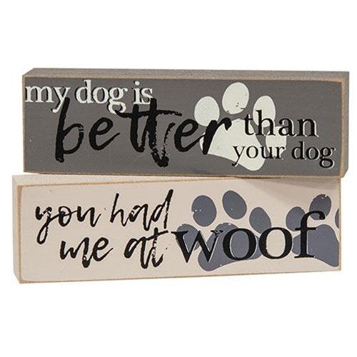 You Had Me At Woof Mini Block 2 Asstd - The Fox Decor