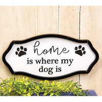 Thumbnail for Home is Where My Dog is Distressed Pawprint Sign - The Fox Decor