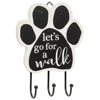 Paw Print Leash Hook 2 Asstd - The Fox Decor