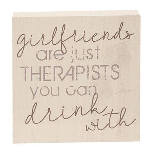 Best Friends Bring Wine Block 2 Asstd - The Fox Decor