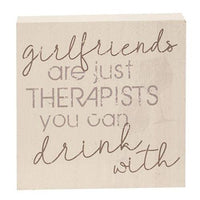 Best Friends Bring Wine Block 2 Asstd - The Fox Decor