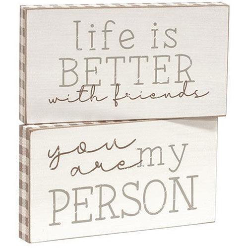 Life Is Better With Friends Block 2 Asstd - The Fox Decor