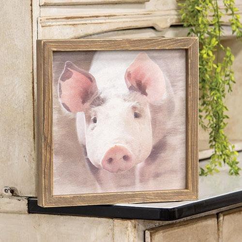 Pig Portrait Framed Print Wood Frame - The Fox Decor