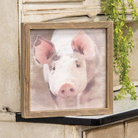 Thumbnail for Pig Portrait Framed Print Wood Frame - The Fox Decor
