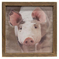 Thumbnail for Pig Portrait Framed Print Wood Frame - The Fox Decor