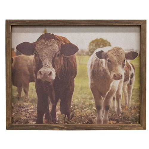 Pasture Cows Framed Print Wood Frame