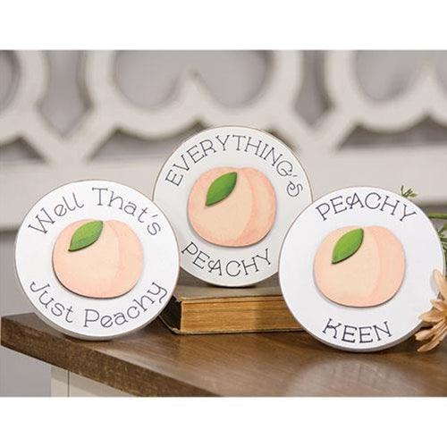 Peachy Keen Mini Round Easel Sign 3 Asstd - The Fox Decor