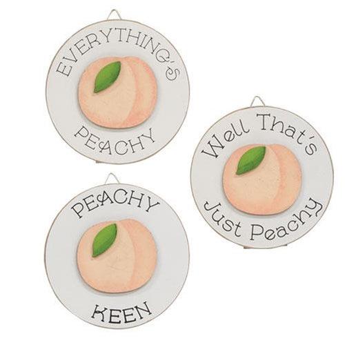 Peachy Keen Mini Round Easel Sign 3 Asstd - The Fox Decor
