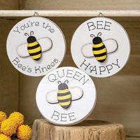Queen Bee Mini Round Easel Sign 3 Asstd - The Fox Decor