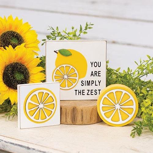 Lemon Icon Square Block - The Fox Decor
