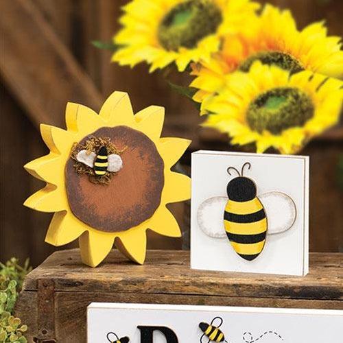 Bee Icon Square Block - The Fox Decor