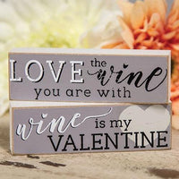 Wine is My Valentine Mini Block 2 Asstd - The Fox Decor