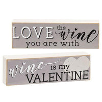 Wine is My Valentine Mini Block 2 Asstd - The Fox Decor