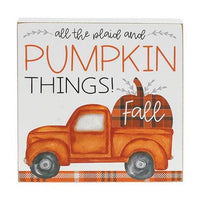All The Plaid and Pumpkin Things Box Sign - The Fox Decor