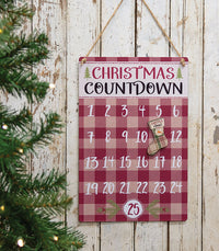 Thumbnail for Buffalo Check Metal Christmas Countdown Calendar