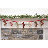 Thumbnail for Wooden Plaid Stockings & Beads Garland - The Fox Decor